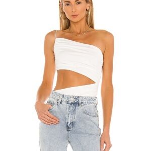 Superdown Veronica Cut Out Bodysuit White XS